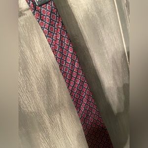 Christian Dior Men's Necktie Tie Silk Navy‎ Blue Red Blue  Made USA